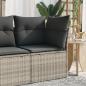 Preview: ARDEBO.de - Garten-Ecksofa mit Kissen Hellgrau Poly Rattan