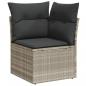 Preview: Garten-Ecksofa mit Kissen Hellgrau Poly Rattan