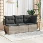 Preview: Garten-Ecksofa mit Kissen Hellgrau Poly Rattan