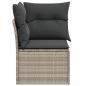 Preview: Garten-Ecksofa mit Kissen Hellgrau Poly Rattan