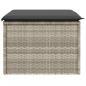 Preview: Gartenhocker mit Kissen Hellgrau 55x55x37 cm Poly Rattan