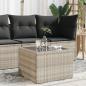 Preview: ARDEBO.de - Gartentisch mit Glasplatte Hellgrau 55x55x37 cm Poly Rattan