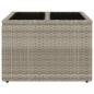 Preview: Gartentisch mit Glasplatte Hellgrau 55x55x37 cm Poly Rattan