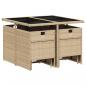 Preview: 9-tlg. Garten-Essgruppe mit Kissen Beige Poly Rattan