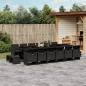 Preview: ARDEBO.de - 17-tlg. Garten-Essgruppe mit Kissen Schwarz Poly Rattan