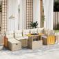 Preview: ARDEBO.de - 8-tlg. Garten-Sofagarnitur mit Kissen Beige Poly Rattan