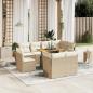 Preview: ARDEBO.de - 9-tlg. Garten-Sofagarnitur mit Kissen Beige Poly Rattan