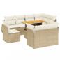 Preview: 9-tlg. Garten-Sofagarnitur mit Kissen Beige Poly Rattan