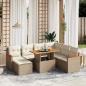 Preview: ARDEBO.de - 8-tlg. Garten-Sofagarnitur mit Kissen Beige Poly Rattan