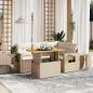 Preview: ARDEBO.de - 5-tlg. Garten-Sofagarnitur mit Kissen Beige Poly Rattan