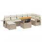 Preview: 8-tlg. Garten-Sofagarnitur mit Kissen Beige Poly Rattan