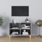 Preview: ARDEBO.de - TV-Schrank mit Massivholz-Beinen Betongrau 69,5x30x50 cm