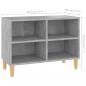 Preview: TV-Schrank mit Massivholz-Beinen Betongrau 69,5x30x50 cm