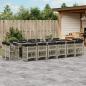 Preview: ARDEBO.de - 17-tlg. Garten-Essgruppe mit Kissen Hellgrau Poly Rattan