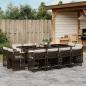 Preview: ARDEBO.de - 13-tlg. Garten-Essgruppe mit Kissen Braun Poly Rattan