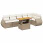 Preview: 7-tlg. Garten-Sofagarnitur mit Kissen Beige Poly Rattan