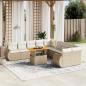 Preview: ARDEBO.de - 11-tlg. Garten-Sofagarnitur mit Kissen Beige Poly Rattan