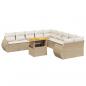 Preview: 11-tlg. Garten-Sofagarnitur mit Kissen Beige Poly Rattan