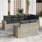 Preview: ARDEBO.de - 7-tlg. Garten-Sofagarnitur mit Kissen Hellgrau Poly Rattan