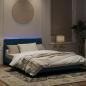 Preview: Bettgestell mit LED-Leuchten Blau 140x190 cm Samt