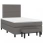 Preview: ARDEBO.de - Boxspringbett mit Matratze Grau 120x190 cm Kunstleder