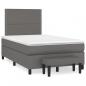 Preview: Boxspringbett mit Matratze Grau 120x190 cm Kunstleder