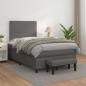 Preview: Boxspringbett mit Matratze Grau 120x190 cm Kunstleder