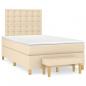 Preview: Boxspringbett mit Matratze Creme 120x190 cm Stoff