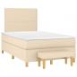 Preview: Boxspringbett mit Matratze Creme 120x190 cm Stoff