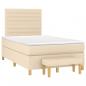 Preview: ARDEBO.de - Boxspringbett mit Matratze Creme 120x190 cm Stoff