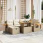 Preview: ARDEBO.de - 7-tlg. Garten-Sofagarnitur mit Kissen Beige Poly Rattan