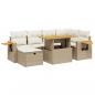 Preview: 7-tlg. Garten-Sofagarnitur mit Kissen Beige Poly Rattan