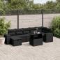 Preview: ARDEBO.de - 8-tlg. Garten-Sofagarnitur mit Kissen Schwarz Poly Rattan