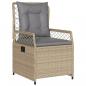 Preview: 3-tlg. Garten-Essgruppe mit Kissen Beige Poly Rattan