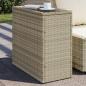 Preview: ARDEBO.de - Garten-Beistelltisch mit Glasplatte 58x27,5x55 cm Poly Rattan