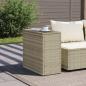 Preview: Garten-Beistelltisch mit Glasplatte 58x27,5x55 cm Poly Rattan