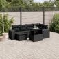 Preview: ARDEBO.de - 7-tlg. Garten-Sofagarnitur mit Kissen Schwarz Poly Rattan