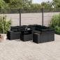 Preview: ARDEBO.de - 9-tlg. Garten-Sofagarnitur mit Kissen Schwarz Poly Rattan