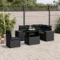 Preview: ARDEBO.de - 6-tlg. Garten-Sofagarnitur mit Kissen Schwarz Poly Rattan