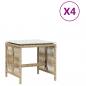 Preview: Gartenhocker mit Kissen 4 Stk. Beige 41x41x36 cm Poly Rattan