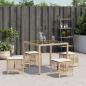 Preview: Gartenhocker mit Kissen 4 Stk. Beige 41x41x36 cm Poly Rattan