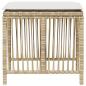 Preview: Gartenhocker mit Kissen 4 Stk. Beige 41x41x36 cm Poly Rattan