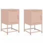 Preview: Nachttische 2 Stk. Rosa 36x39x60,5 cm Stahl