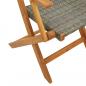 Preview: 3-tlg. Bistro-Set Grau Poly Rattan und Massivholz