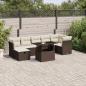 Preview: ARDEBO.de - 8-tlg. Garten-Sofagarnitur mit Kissen Braun Poly Rattan