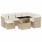 Preview: 8-tlg. Garten-Sofagarnitur mit Kissen Beige Poly Rattan