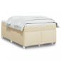 Preview: ARDEBO.de - Boxspringbett mit Matratze Creme 120x200 cm Stoff