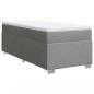 Preview: Boxspringbett mit Matratze Hellgrau 100x200 cm Stoff