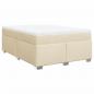 Preview: Boxspringbett mit Matratze Creme 160x200 cm Stoff