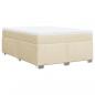 Preview: Boxspringbett mit Matratze Creme 160x200 cm Stoff